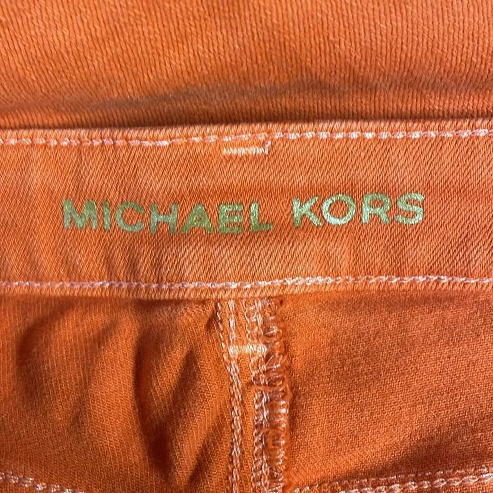 MICHAEL KORS Ladies Orange Cotton Denim Straight Leg Jeans Pants Size 6